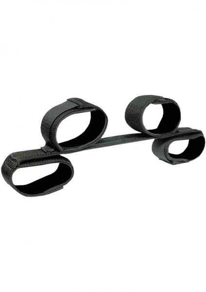 Bondage Bar with Neoprene Velcro Cuffs 24 inches Black