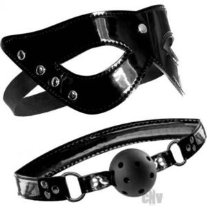 Masquerade Mask & Ball Gag Black