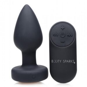 Booty Sparks Silicone Vibrating LED Anal Plug Small Black