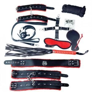 Plesur Deluxe Bondage Kit - Black/red