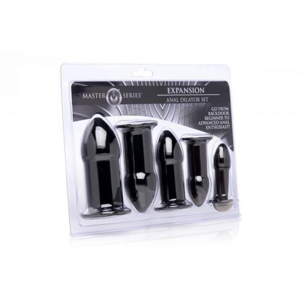 Expansion Anal Dilator Set Butt Plug Training Kit Black 5 Plug Plugs