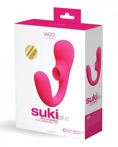 Vedo Suki Plus Rechargeable Dual Sonic Vibe Foxy Pink